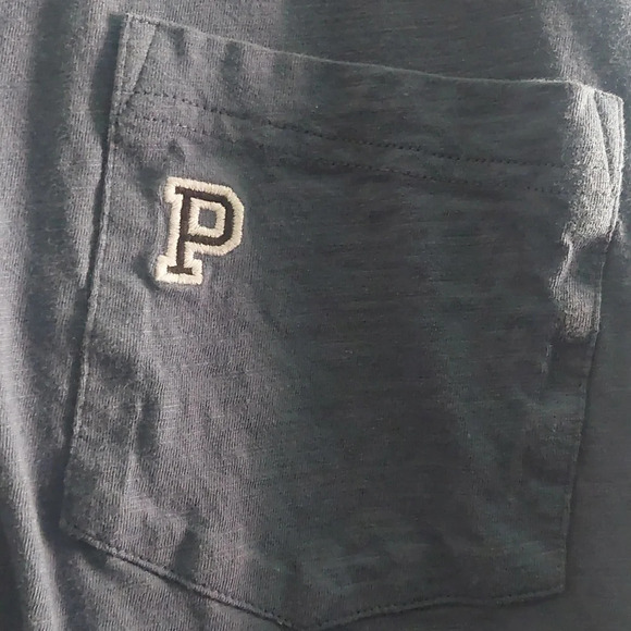 Victoria's Secret PINK Cropped pocket T-shirt Large Blue embroidery - Picture 3 of 5